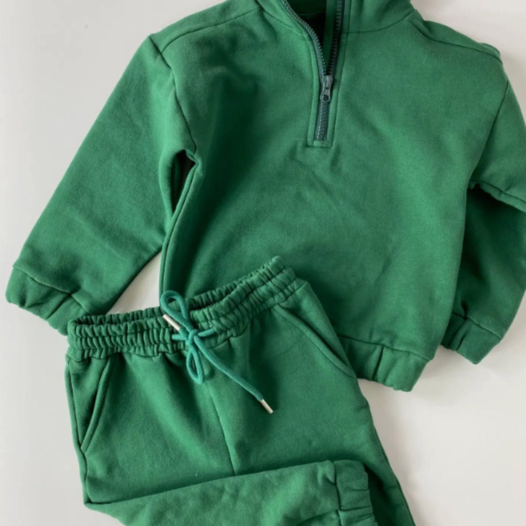Fleece Sweatsuit Set in Emerald