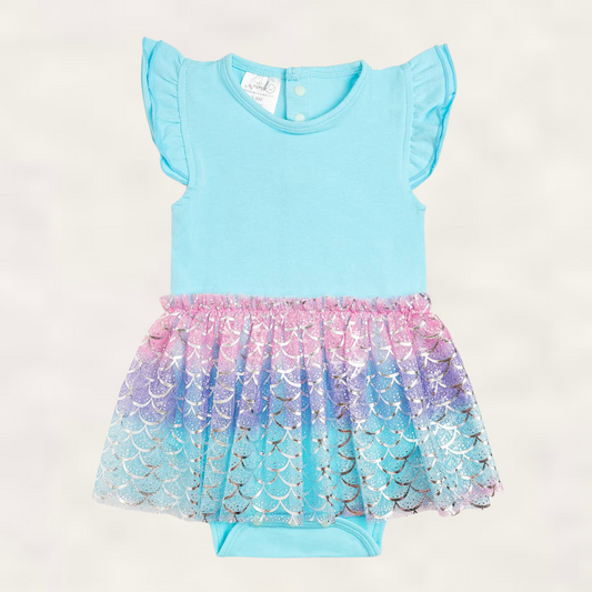 Sparkling Mermaid Short Sleeve Tutu Bodysuit