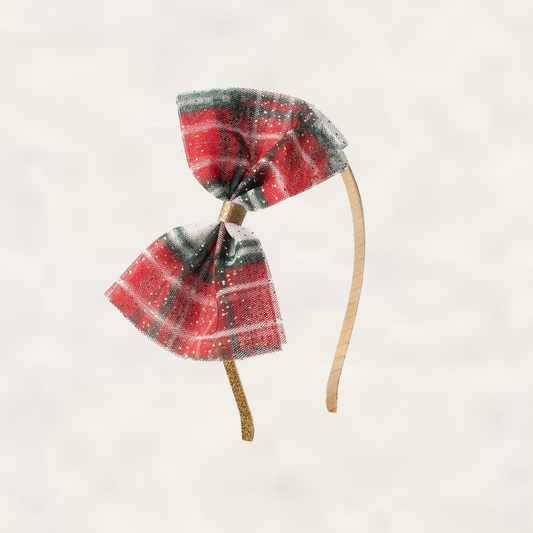 Holiday Plaid Bow Headband