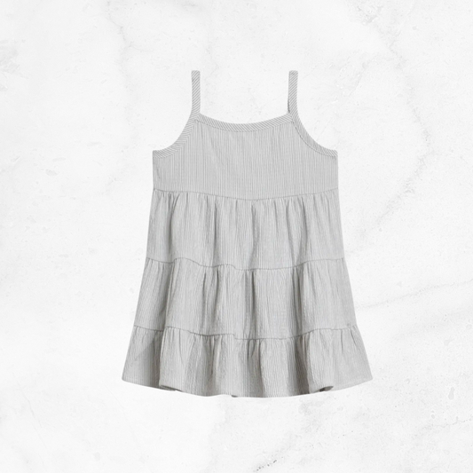 Organic Cari Seersucker Tiered Dress - Shore Stripe