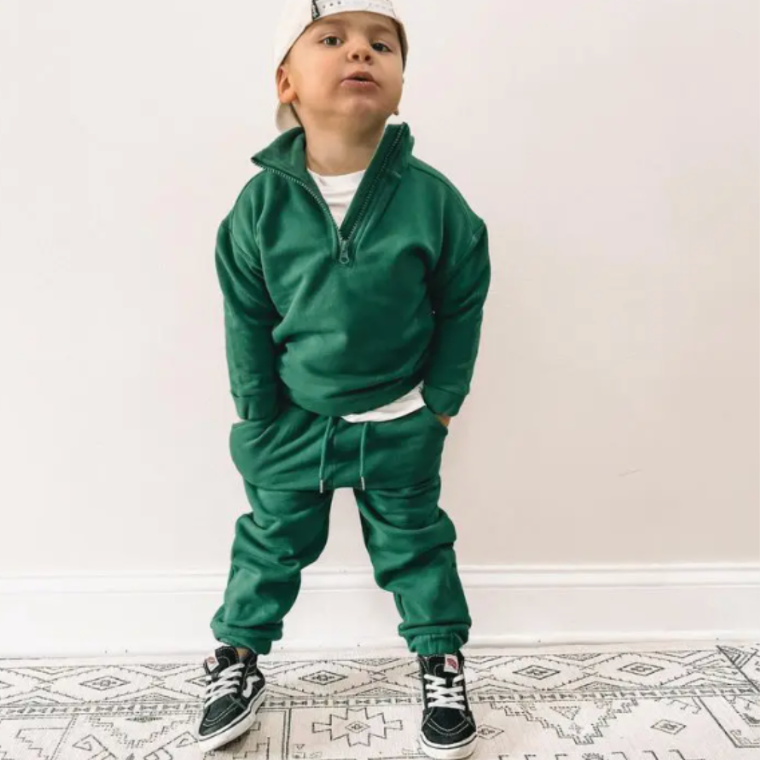 Fleece Sweatsuit Set in Emerald