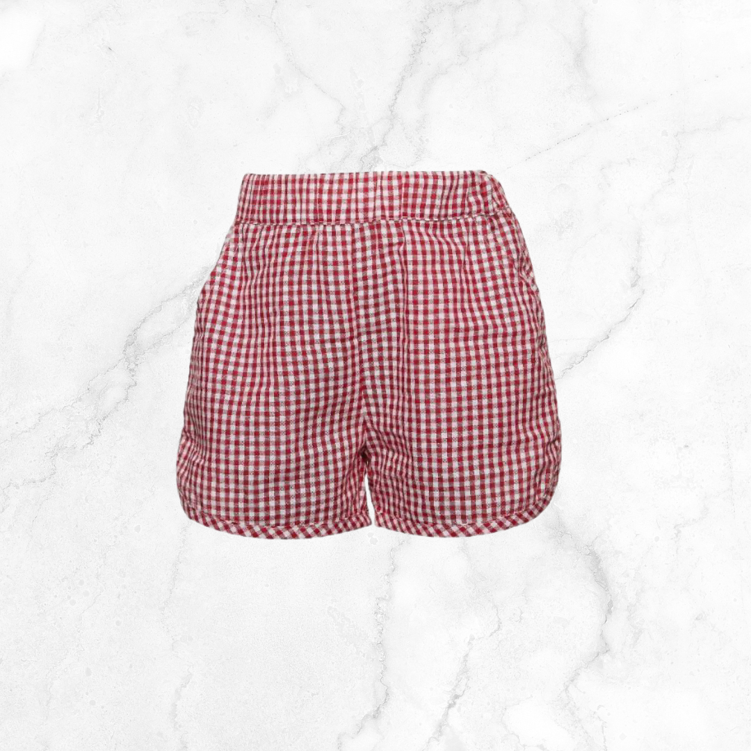Red Plaid Toddler Shorts