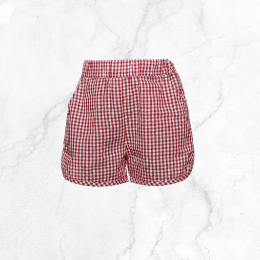 Red Plaid Toddler Shorts