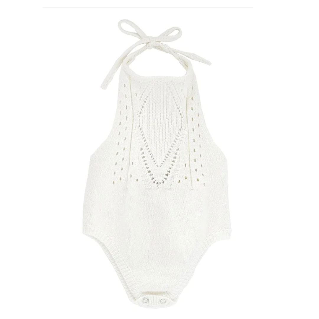 Drake Crochet Halter Romper - Gardenia