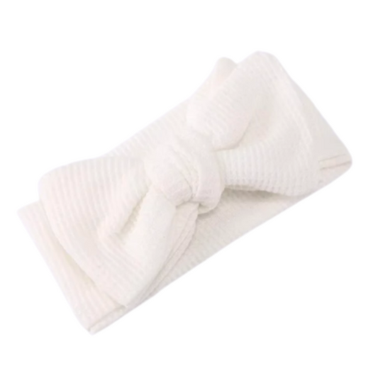 Knit Bow - White