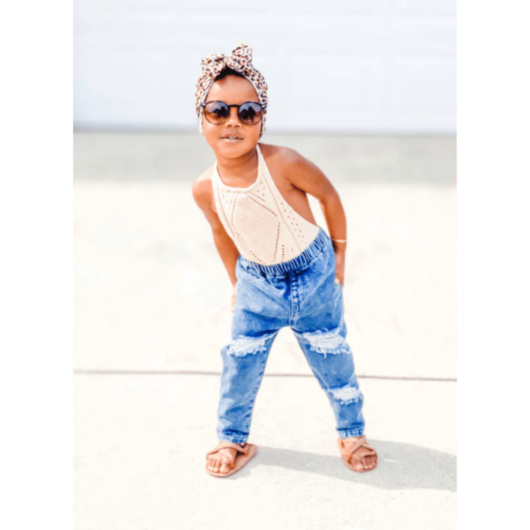 Frankie Distressed Denim Jeans - Dark Wash