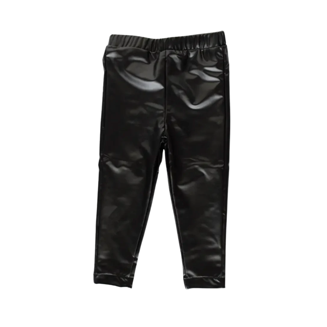 Shannon Stretch Leggings - Faux Black Leather