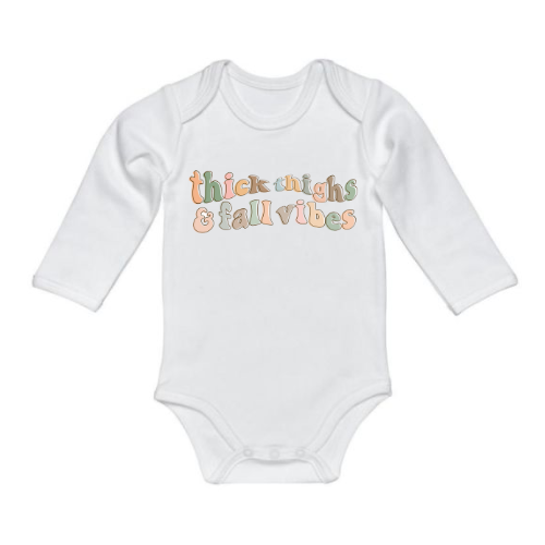 Thick Thighs & Fall Vibes Long Sleeve Bodysuit