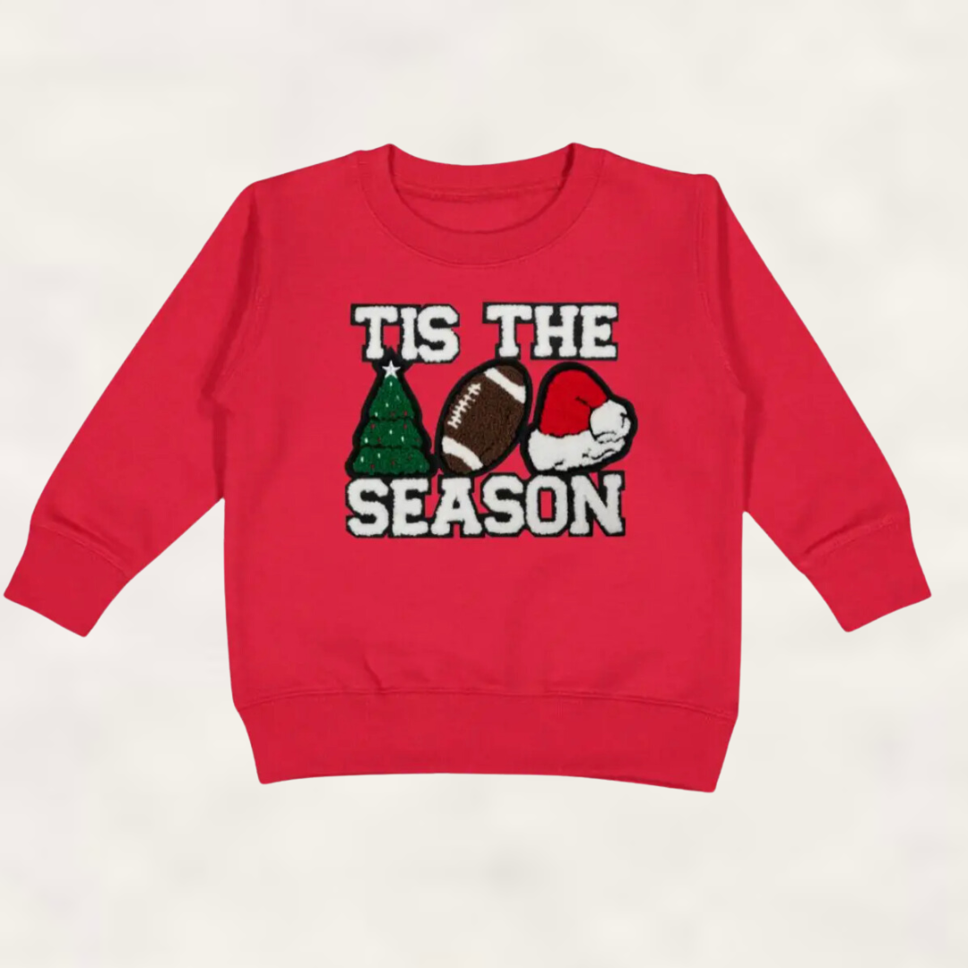 Tis the Season Patch Christmas Sweatshirt - Kids Holiday