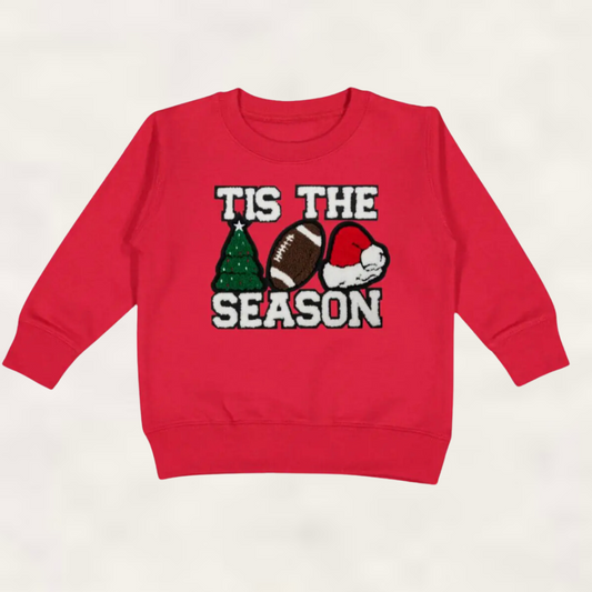 Tis the Season Patch Christmas Sweatshirt - Kids Holiday