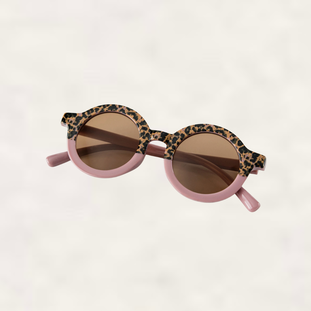 Toddler & Kid Retro Sunglasses - Purple Cheetah