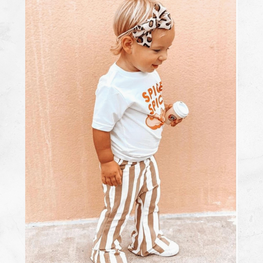 Boho bell bottoms - Beige stripe