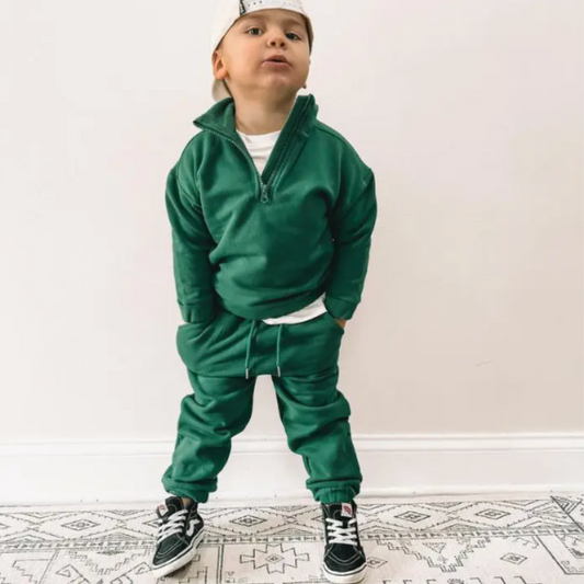 Fleece Sweatsuit Set in Emerald