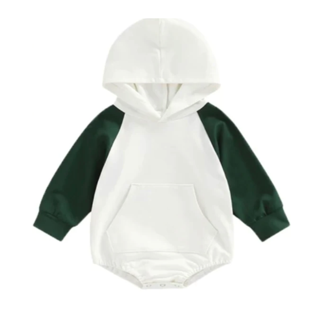 Baby Hooded Romper — Green