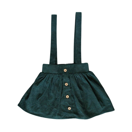 Fallon Corduroy Suspender Skirt - Feelin' Pine